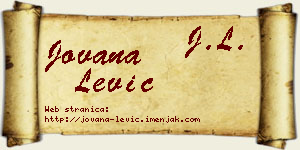 Jovana Lević vizit kartica